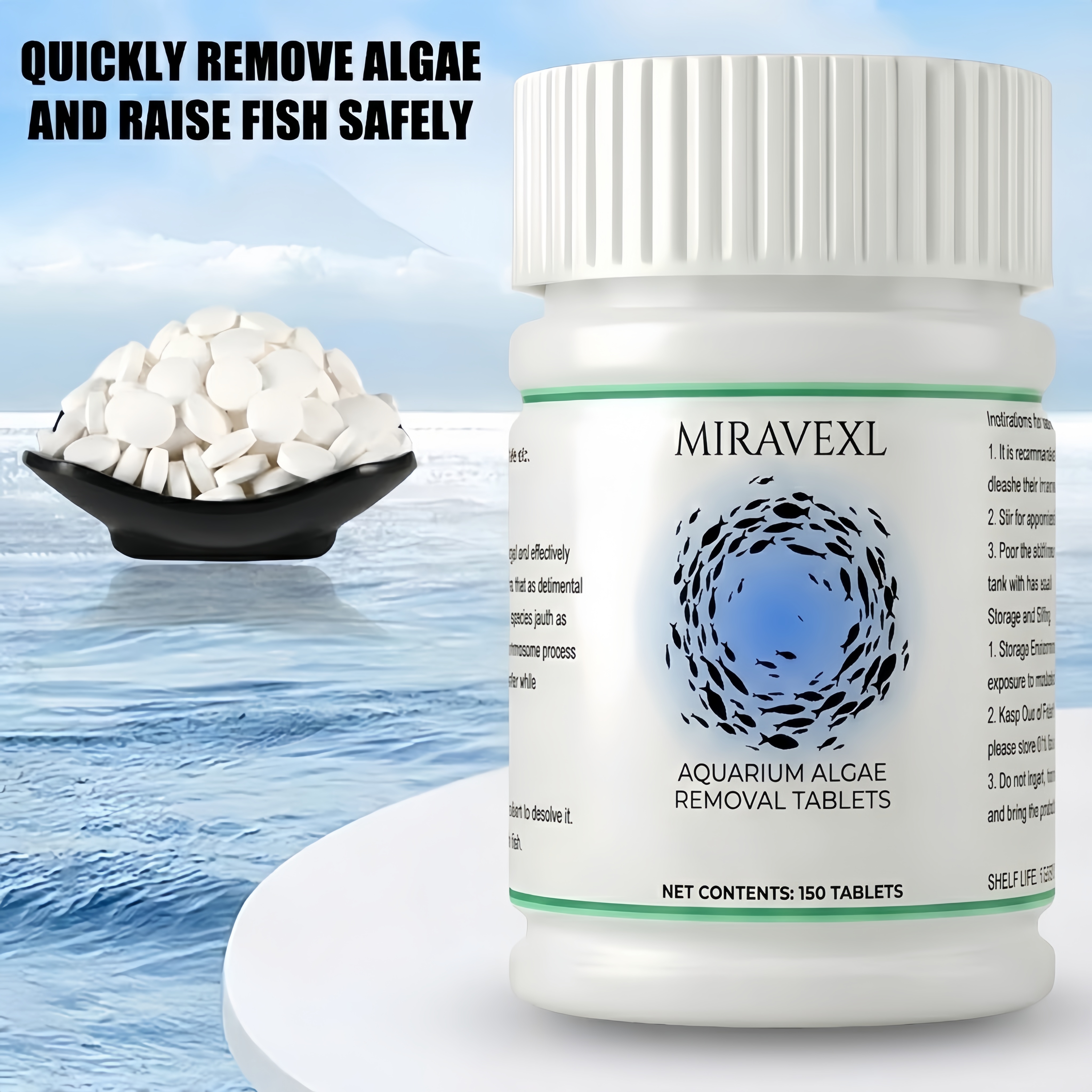 Planted Aquarium Algae Remover - MIRAVEXL Aquarium Algae Removal Tablets, Fast-Acting