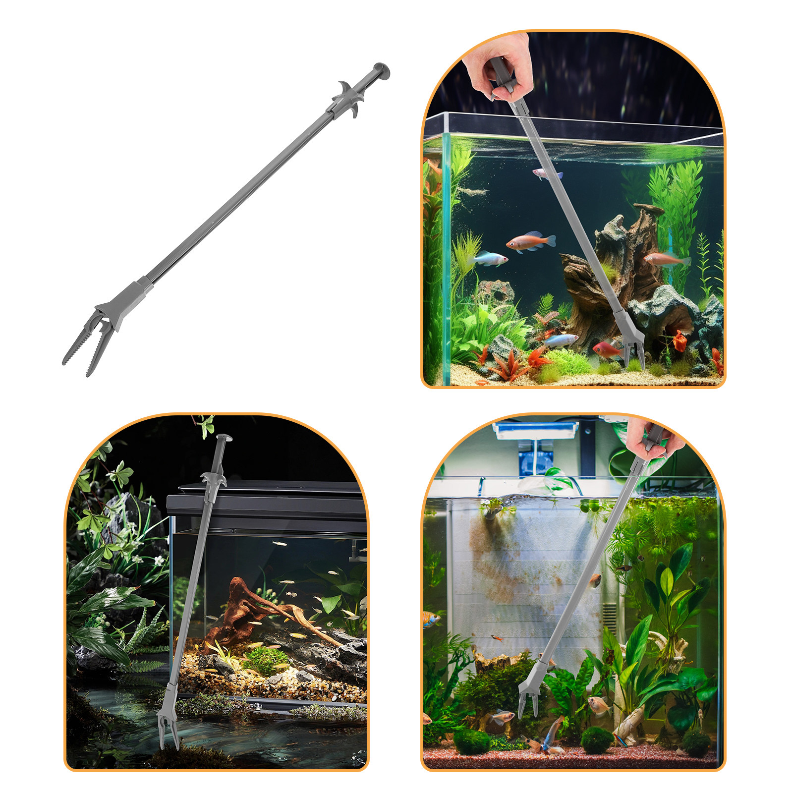 Planted Aquarium Tips - 50Cm Plastic Aquatic Plant Tweezers Curved