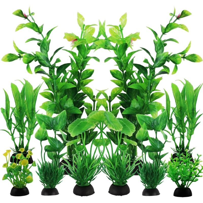 Planted Aquarium Accessories - 10/20Pcs Artificial Aquarium Plants Ornaments Green