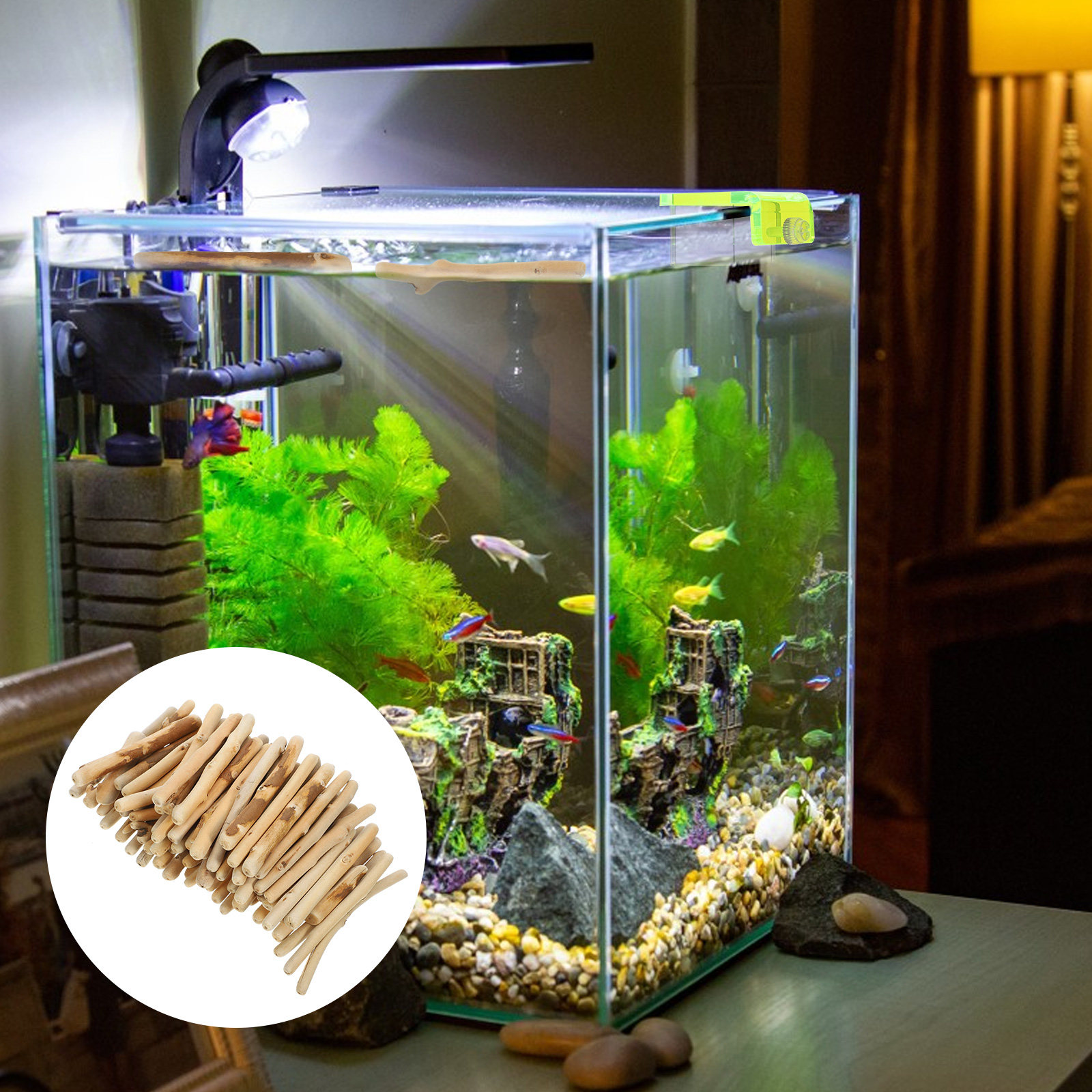 1Set Natural Driftwood Decorat - Planted Aquarium Ph ulasan dan harga