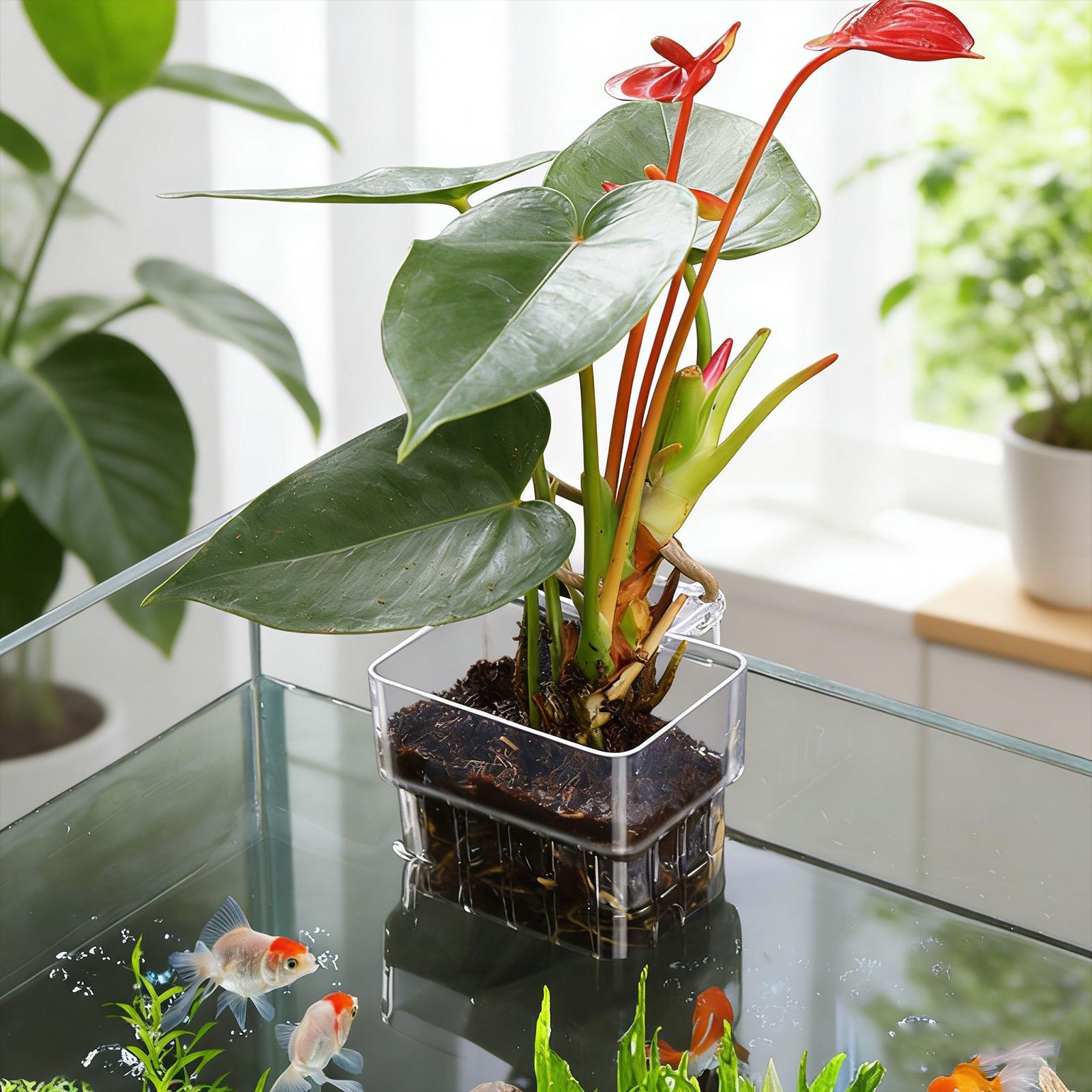 Aquarium Plant Basket Transpar - Aquarium Plant Rings ulasan dan harga
