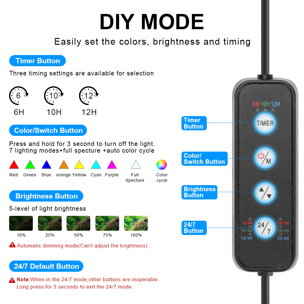 24/7 Light Cycle Fish Tank LED - Planted Aquarium Cycling ulasan dan harga