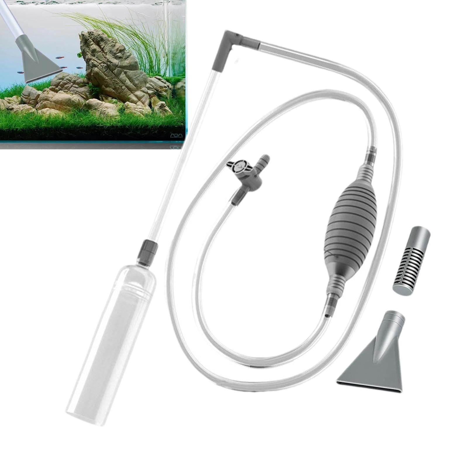 Fish Tank Aquarium Siphon Vacu - Planted Aquarium Cleaning Kit ulasan dan harga